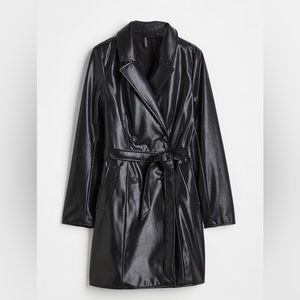 NWT H&M Trench Coat Black